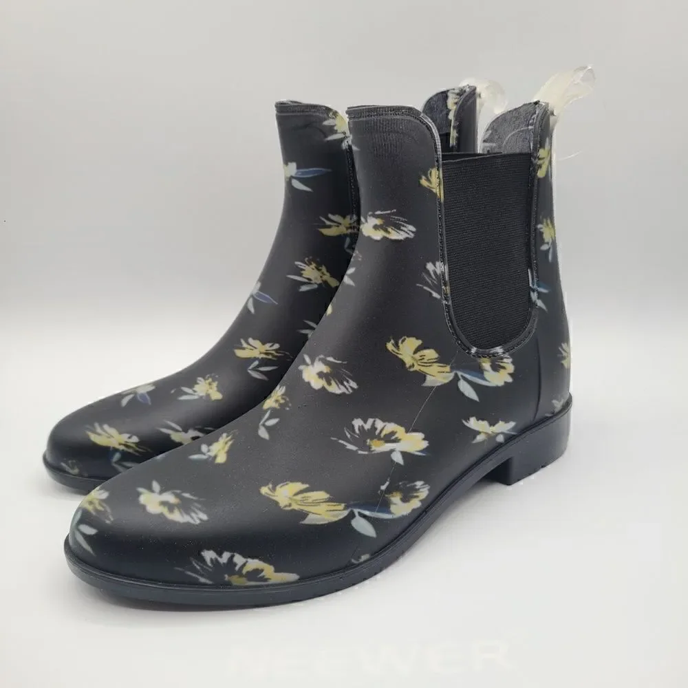 Floral Chelsea Rain Boots Women's Size 7